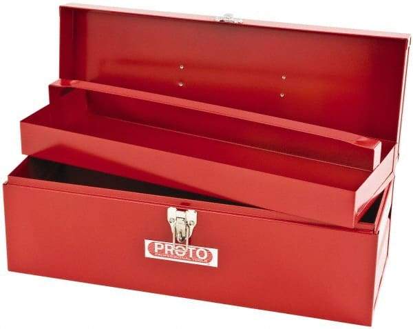 Proto - 1 Compartment 1 Tray Tool Box - 19-1/2" Wide x 7" Deep x 8" High, Steel, Red - Industrial Tool & Supply