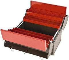 Proto - 1 Compartment 4 Tray Tool Box - 18" Wide x 14" Deep x 10" High, Steel, Black - Industrial Tool & Supply