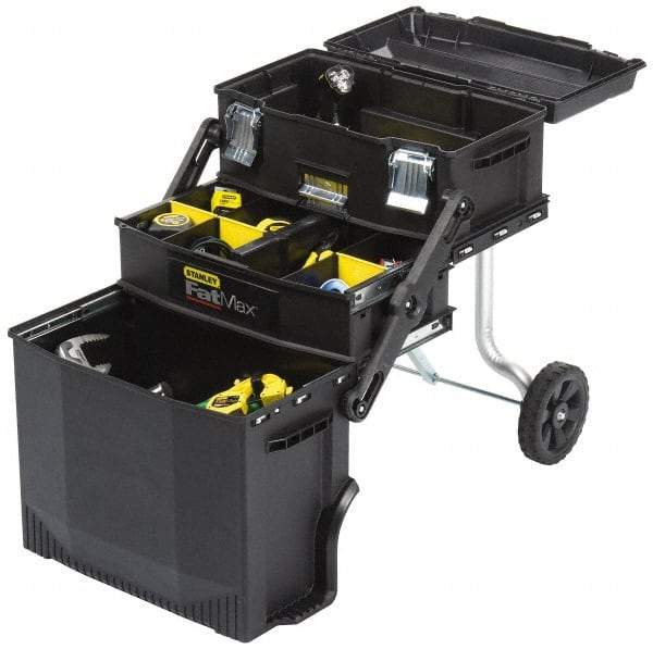 Stanley - 22 Lb Capacity 4-in-1 Mobile Workstation - 11.1111" Wide x 21-1/4" Deep x 28-2/3" High, Structural Foam, Black - Industrial Tool & Supply