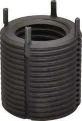 Jergens - 7/8-9 Internal, 1-1/4 - 12 External, UNC, 1-1/4" Insert Length, Heavy Duty Keylocking Thread Inserts - Carbon Steel, Zinc Phosphate Finish, Grade C1215, 2B Internal Class of Fit, 2A External Class of Fit, Use Tool 215-064710 - Industrial Tool & Supply