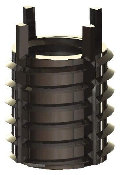 Jergens - 3/8-16 Internal, 9/16-12 External, UNC, 1/2" Insert Length, Heavy Duty Keylocking Thread Inserts - Stainless Steel, Passivated Finish, Grade 303, 2B Internal Class of Fit, 2A External Class of Fit, Use Tool 215-064704 - Exact Industrial Supply
