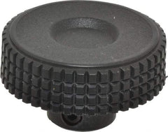 Elesa - 1.57" Head, Knurled Knob - Plain Hole with Set Screw, Plastic - Industrial Tool & Supply