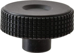 Elesa - 1.97" Head, Knurled Knob - Plain Hole with Set Screw, Plastic - Industrial Tool & Supply