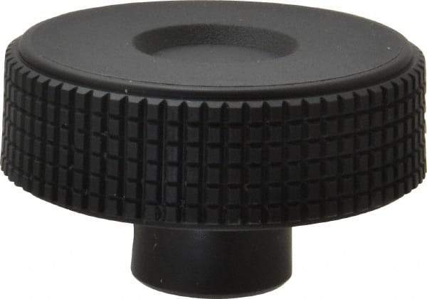 Elesa - 2.36" Head, Knurled Knob - Plain Hole with Set Screw, Plastic - Industrial Tool & Supply