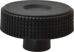 Elesa - 2.36" Head, Knurled Knob - Plain Hole with Set Screw, Plastic - Industrial Tool & Supply