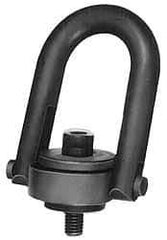 Jergens - 11,000 Lb Load Capacity Safety Engineered Center Pull Hoist Ring - M36 x 4.0 Thread, 68mm Thread Length, Alloy Steel, Black Oxide Finish - Industrial Tool & Supply