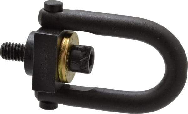 Jergens - 800 Lb Load Capacity Safety Engineered Center Pull Hoist Ring - 7 Ft/Lb Torque, 5/16 - 18 Thread, 4140 Alloy Steel, Black Oxide Finish - Industrial Tool & Supply