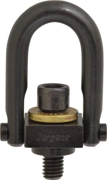 Jergens - 1,000 Lb Load Capacity Safety Engineered Center Pull Hoist Ring - 12 Ft/Lb Torque, 3/8 - 16 Thread, 4140 Alloy Steel, Black Oxide Finish - Industrial Tool & Supply
