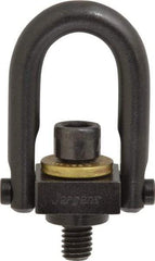 Jergens - 1,000 Lb Load Capacity Safety Engineered Center Pull Hoist Ring - 12 Ft/Lb Torque, 3/8 - 16 Thread, 4140 Alloy Steel, Black Oxide Finish - Industrial Tool & Supply