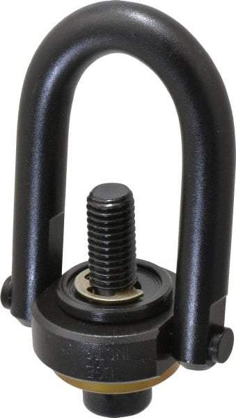 Jergens - 2,500 Lb Load Capacity Safety Engineered Center Pull Hoist Ring - 28 Ft/Lb Torque, 1/2 - 13 Thread, 4140 Alloy Steel, Black Oxide Finish - Industrial Tool & Supply
