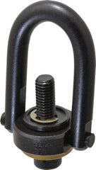 Jergens - 2,500 Lb Load Capacity Safety Engineered Center Pull Hoist Ring - 28 Ft/Lb Torque, 1/2 - 13 Thread, 4140 Alloy Steel, Black Oxide Finish - Industrial Tool & Supply
