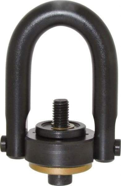 Jergens - 2,500 Lb Load Capacity Safety Engineered Center Pull Hoist Ring - 28 Ft/Lb Torque, 1/2 - 13 Thread, 4140 Alloy Steel, Black Oxide Finish - Industrial Tool & Supply