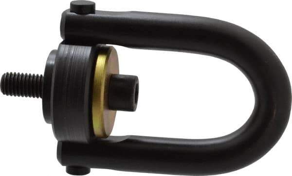 Jergens - 2,500 Lb Load Capacity Safety Engineered Center Pull Hoist Ring - 28 Ft/Lb Torque, 1/2 - 13 Thread, 4140 Alloy Steel, Black Oxide Finish - Industrial Tool & Supply