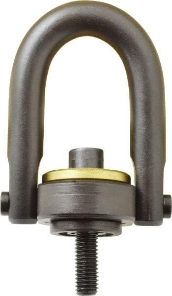 Jergens - 2,500 Lb Load Capacity Safety Engineered Center Pull Hoist Ring - 28 Ft/Lb Torque, 1/2 - 13 Thread, 4140 Alloy Steel, Black Oxide Finish - Industrial Tool & Supply