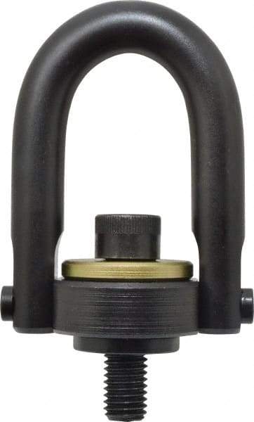 Jergens - 4,000 Lb Load Capacity Safety Engineered Center Pull Hoist Ring - 60 Ft/Lb Torque, 5/8 - 11 Thread, 4140 Alloy Steel, Black Oxide Finish - Industrial Tool & Supply