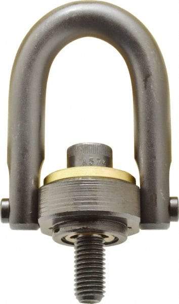 Jergens - 4,000 Lb Load Capacity Safety Engineered Center Pull Hoist Ring - 60 Ft/Lb Torque, 5/8 - 11 Thread, 4140 Alloy Steel, Black Oxide Finish - Industrial Tool & Supply