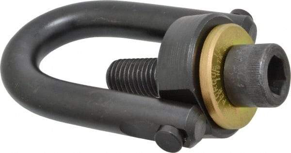 Jergens - 5,000 Lb Load Capacity Safety Engineered Center Pull Hoist Ring - 100 Ft/Lb Torque, 3/4 - 10 Thread, 4140 Alloy Steel, Black Oxide Finish - Industrial Tool & Supply