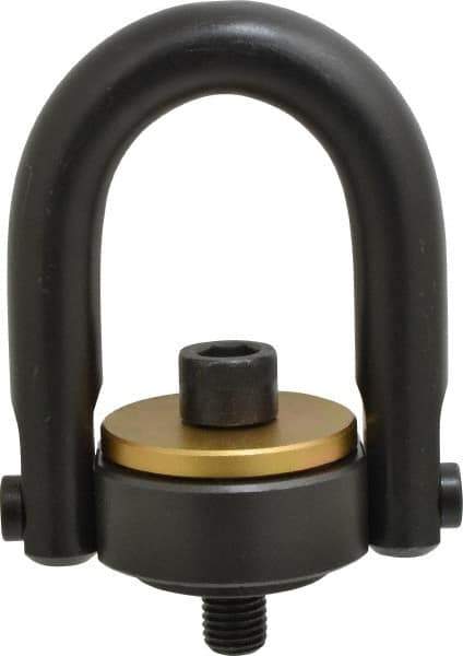 Jergens - 7,000 Lb Load Capacity Safety Engineered Center Pull Hoist Ring - 100 Ft/Lb Torque, 3/4 - 10 Thread, 4140 Alloy Steel, Black Oxide Finish - Industrial Tool & Supply