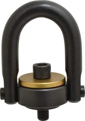 Jergens - 7,000 Lb Load Capacity Safety Engineered Center Pull Hoist Ring - 100 Ft/Lb Torque, 3/4 - 10 Thread, 4140 Alloy Steel, Black Oxide Finish - Industrial Tool & Supply