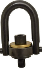 Jergens - 15,000 Lb Load Capacity Safety Engineered Center Pull Hoist Ring - 470 Ft/Lb Torque, 1-1/4 - 7 Thread, 4140 Alloy Steel, Black Oxide Finish - Industrial Tool & Supply