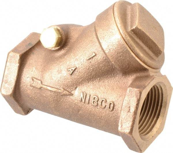 NIBCO - 1" Bronze Check Valve - Y-Pattern, FNPT x FNPT, 200 WOG - Industrial Tool & Supply