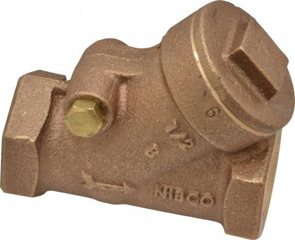 NIBCO - 1/2" Bronze Check Valve - Y-Pattern, FNPT x FNPT, 200 WOG - Industrial Tool & Supply