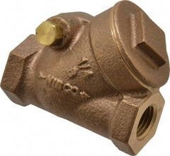 NIBCO - 1/4" Bronze Check Valve - Y-Pattern, FNPT x FNPT, 200 WOG - Industrial Tool & Supply