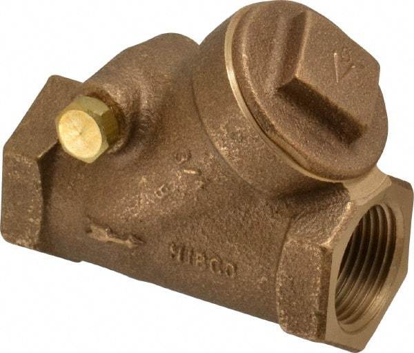 NIBCO - 3/4" Bronze Check Valve - Y-Pattern, FNPT x FNPT, 200 WOG - Industrial Tool & Supply