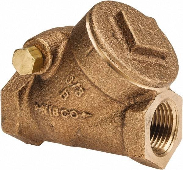 NIBCO - 3/8" Bronze Check Valve - Y-Pattern, FNPT x FNPT, 200 WOG - Industrial Tool & Supply