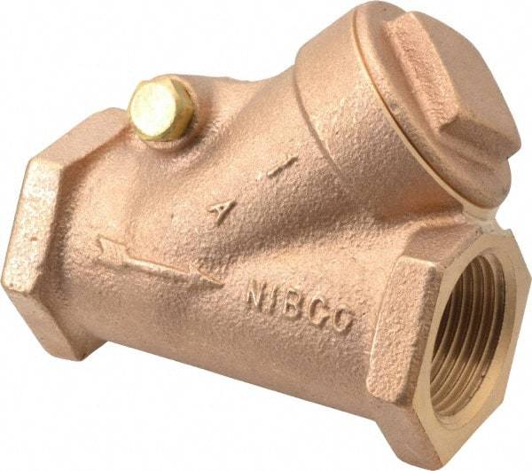 NIBCO - 1" Bronze Check Valve - Y-Pattern, FNPT x FNPT, 200 WOG - Industrial Tool & Supply