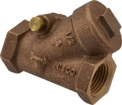 NIBCO - 1/2" Bronze Check Valve - Y-Pattern, FNPT x FNPT, 200 WOG - Industrial Tool & Supply