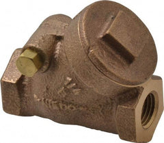 NIBCO - 1/4" Bronze Check Valve - Y-Pattern, FNPT x FNPT, 200 WOG - Industrial Tool & Supply