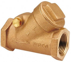 NIBCO - 1" Bronze Check Valve - Y-Pattern, FNPT x FNPT, 200 WOG - Industrial Tool & Supply