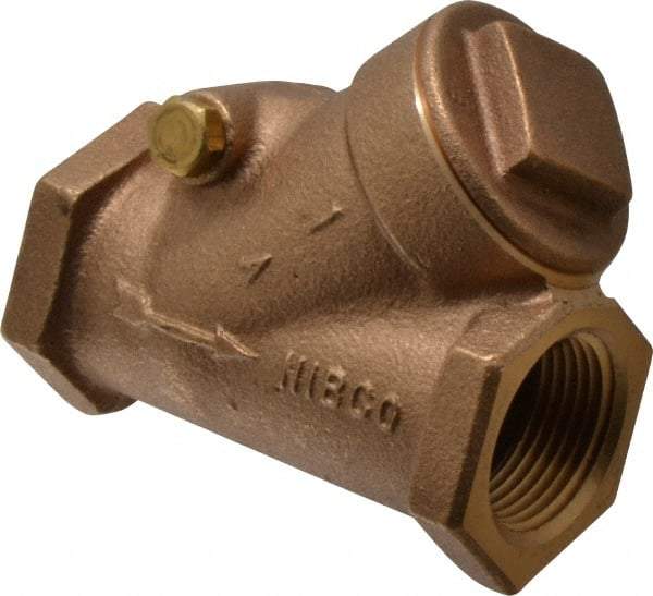 NIBCO - 1" Bronze Check Valve - Y-Pattern, FNPT x FNPT, 200 WOG - Industrial Tool & Supply