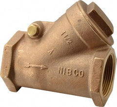 NIBCO - 1-1/2" Bronze Check Valve - Y-Pattern, FNPT x FNPT, 200 WOG - Industrial Tool & Supply