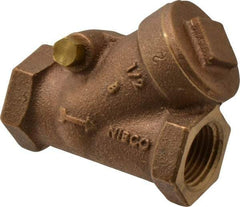 NIBCO - 1/2" Bronze Check Valve - Y-Pattern, FNPT x FNPT, 200 WOG - Industrial Tool & Supply