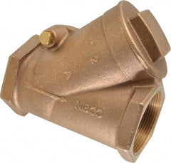 NIBCO - 2" Bronze Check Valve - Y-Pattern, FNPT x FNPT, 200 WOG - Industrial Tool & Supply