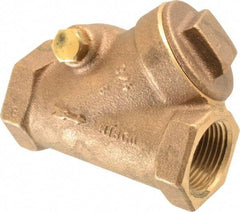 NIBCO - 3/4" Bronze Check Valve - Y-Pattern, FNPT x FNPT, 200 WOG - Industrial Tool & Supply
