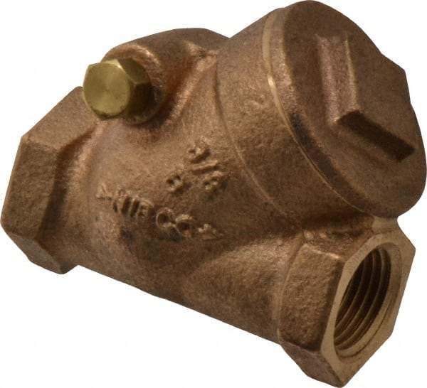NIBCO - 3/8" Bronze Check Valve - Y-Pattern, FNPT x FNPT, 200 WOG - Industrial Tool & Supply