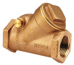 NIBCO - 1/4" Bronze Check Valve - Y-Pattern, FNPT x FNPT, 300 WOG - Industrial Tool & Supply