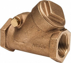 NIBCO - 1" Bronze Check Valve - Y-Pattern, FNPT x FNPT, 300 WOG - Industrial Tool & Supply
