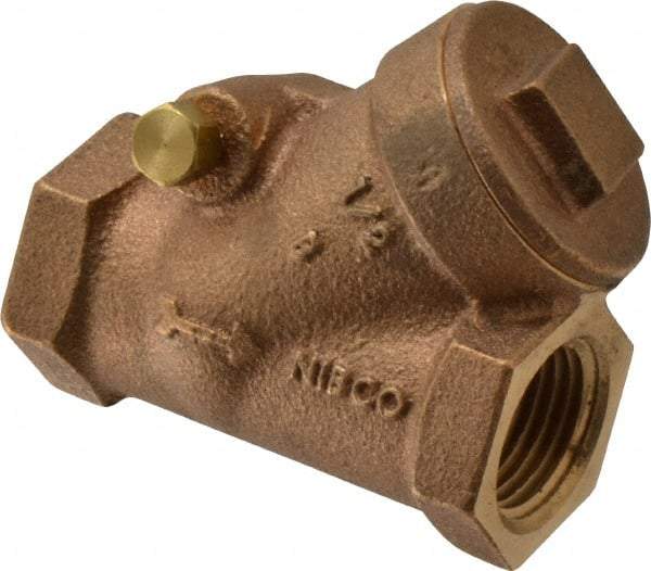 NIBCO - 1/2" Bronze Check Valve - Y-Pattern, FNPT x FNPT, 300 WOG - Industrial Tool & Supply