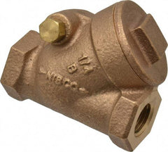 NIBCO - 1/4" Bronze Check Valve - Y-Pattern, FNPT x FNPT, 300 WOG - Industrial Tool & Supply