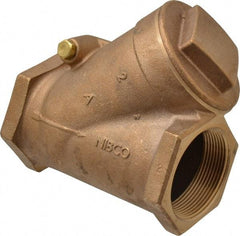 NIBCO - 2" Bronze Check Valve - Y-Pattern, FNPT x FNPT, 300 WOG - Industrial Tool & Supply