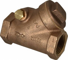 NIBCO - 3/4" Bronze Check Valve - Y-Pattern, FNPT x FNPT, 300 WOG - Industrial Tool & Supply