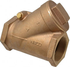 NIBCO - 2" Bronze Check Valve - Y-Pattern, FNPT x FNPT, 300 WOG - Industrial Tool & Supply