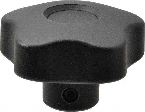 Elesa - 1.97" Head Diam, 5 Point Lobed Knob - 5/16" Hole, Thermoplastic, Black - Industrial Tool & Supply