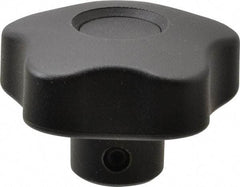 Elesa - 1.97" Head Diam, 5 Point Lobed Knob - 5/16" Hole, Thermoplastic, Black - Industrial Tool & Supply