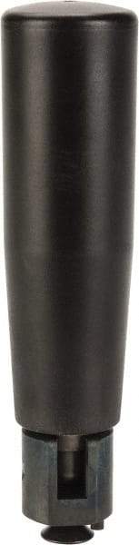 Elesa - M6x1.0 Stem, Revolving (Folding) Handwheel & Machine Handle - Technopolymer Cylindrical Handle, Steel Stem, 3.54" Handle Length, 4.48" OAL - Industrial Tool & Supply