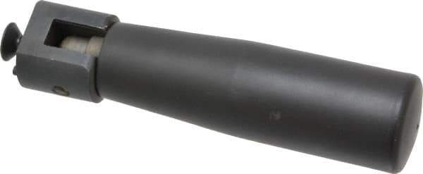 Elesa - M6x1.0 Stem, Revolving (Folding) Handwheel & Machine Handle - Technopolymer Cylindrical Handle, Steel Stem, 3.54" Handle Length, 4.65" OAL - Industrial Tool & Supply